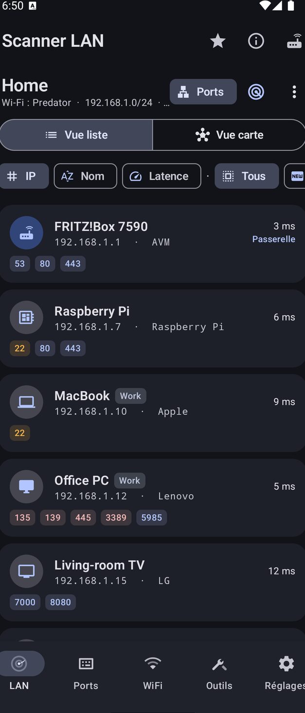 NetBlade Android — Scanner LAN : qui est sur le réseau