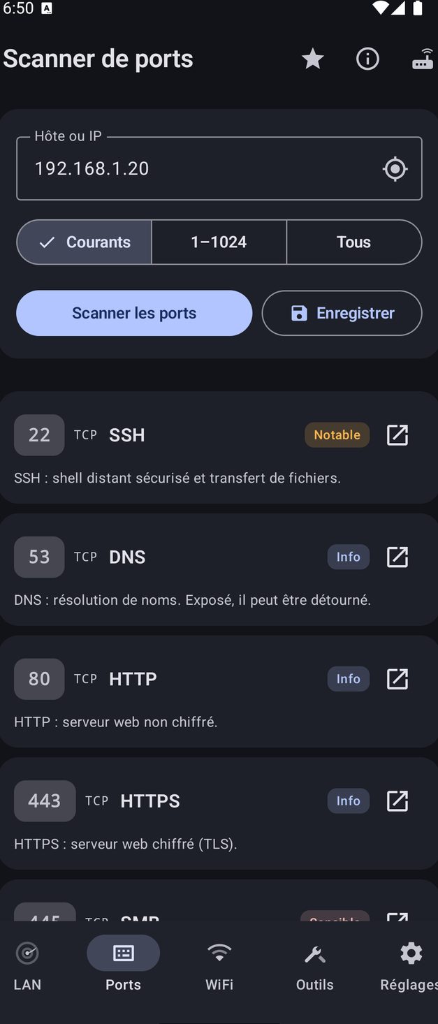 NetBlade Android — Scanner de ports : n'importe quel hôte, même hors de votre réseau