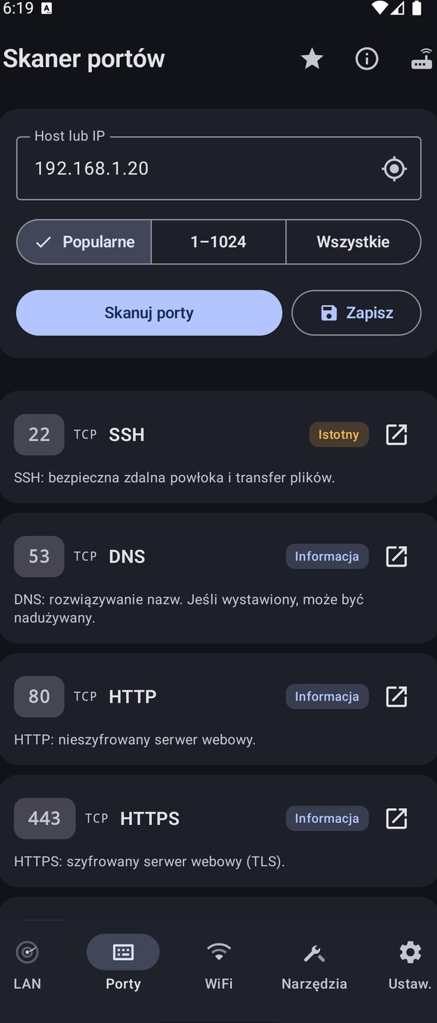 NetBlade Android — Skaner portów: dowolny host, także poza Twoją siecią