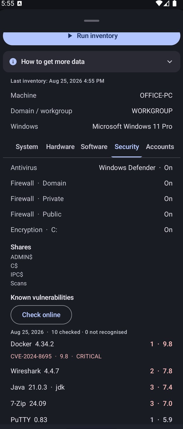 NetBlade Android — A Windows PC's defences and flaws