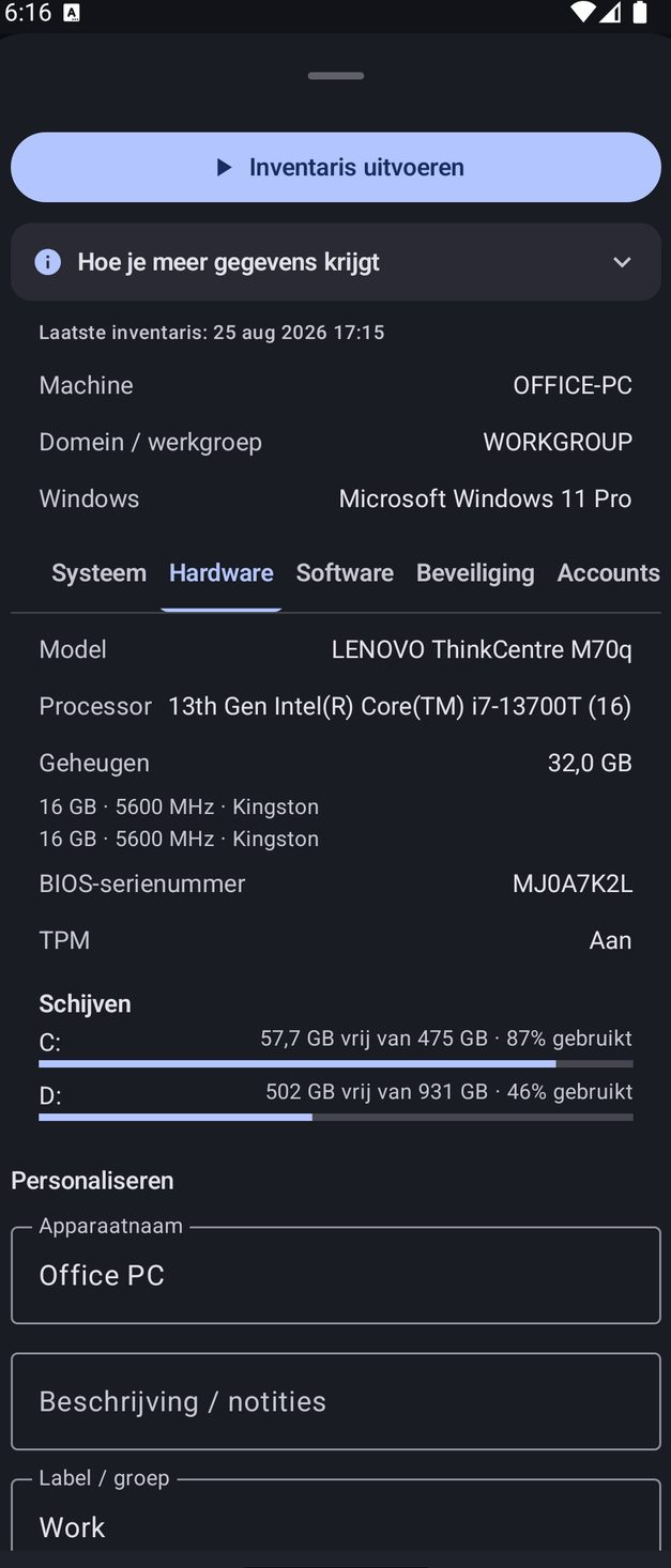 NetBlade Android — Windows-inventaris, zonder iets op de pc te installeren