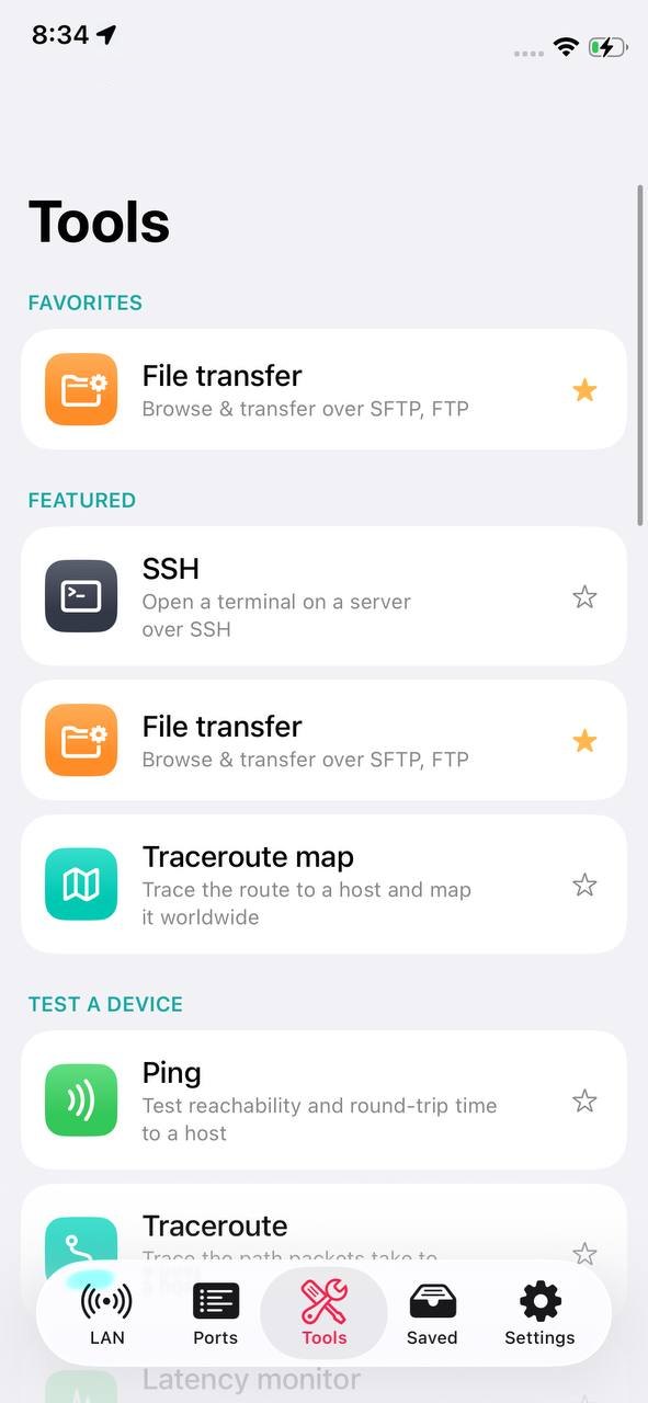 NetBlade iPhone · iPad — Tools: grouped by the job